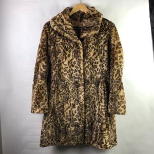 Jones New York faux leopard fur coat